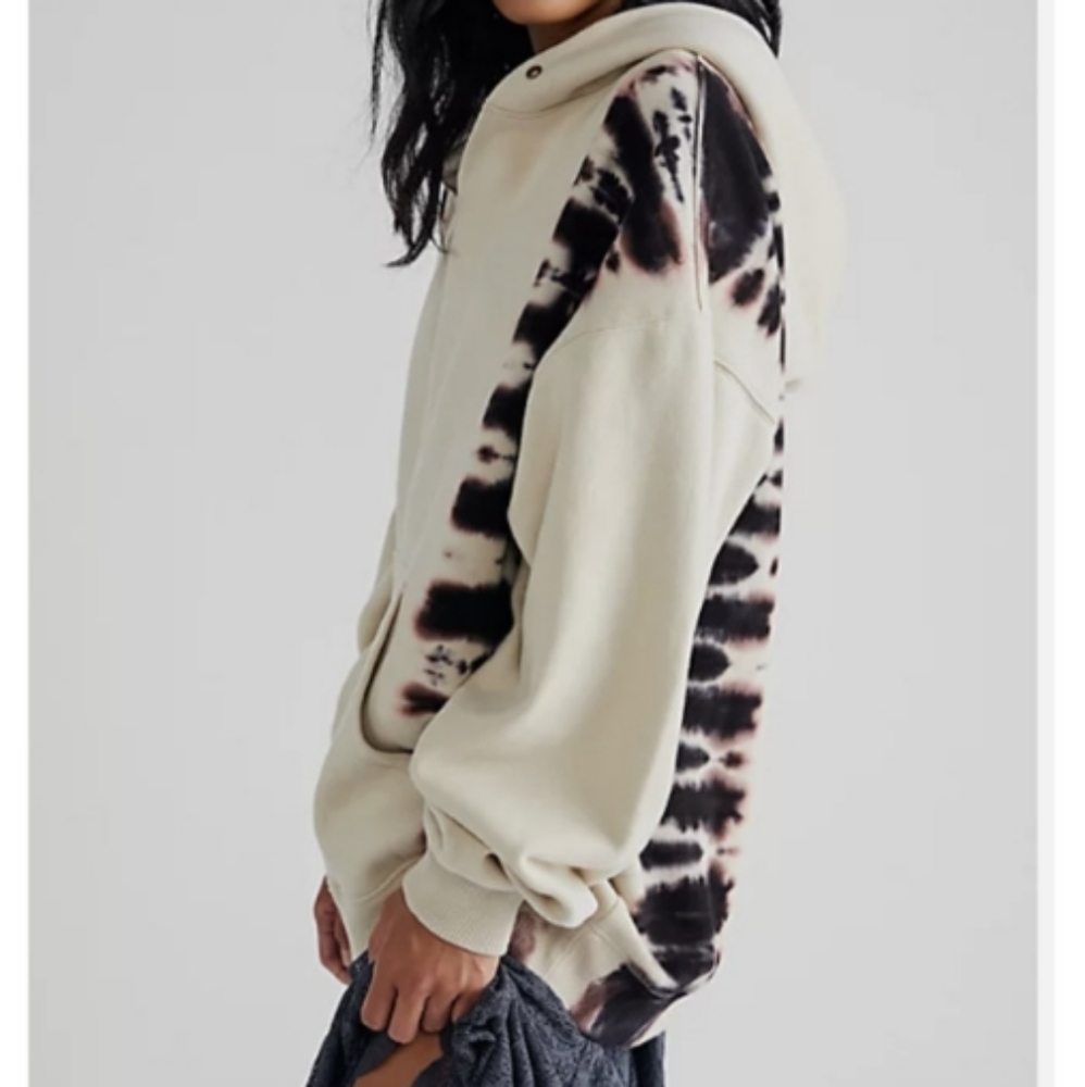 Free People Washed It's A Vibe Hoodie X-SMALL Sweatshirt Tie Dye